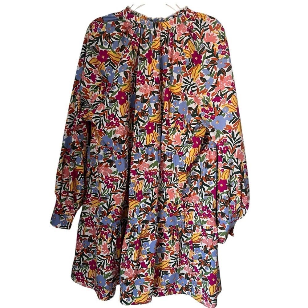 ELOQUII Elements Multicolor Tiered Floral  Summer Vacation Easy Dress Sz 22 - Picture 3 of 13